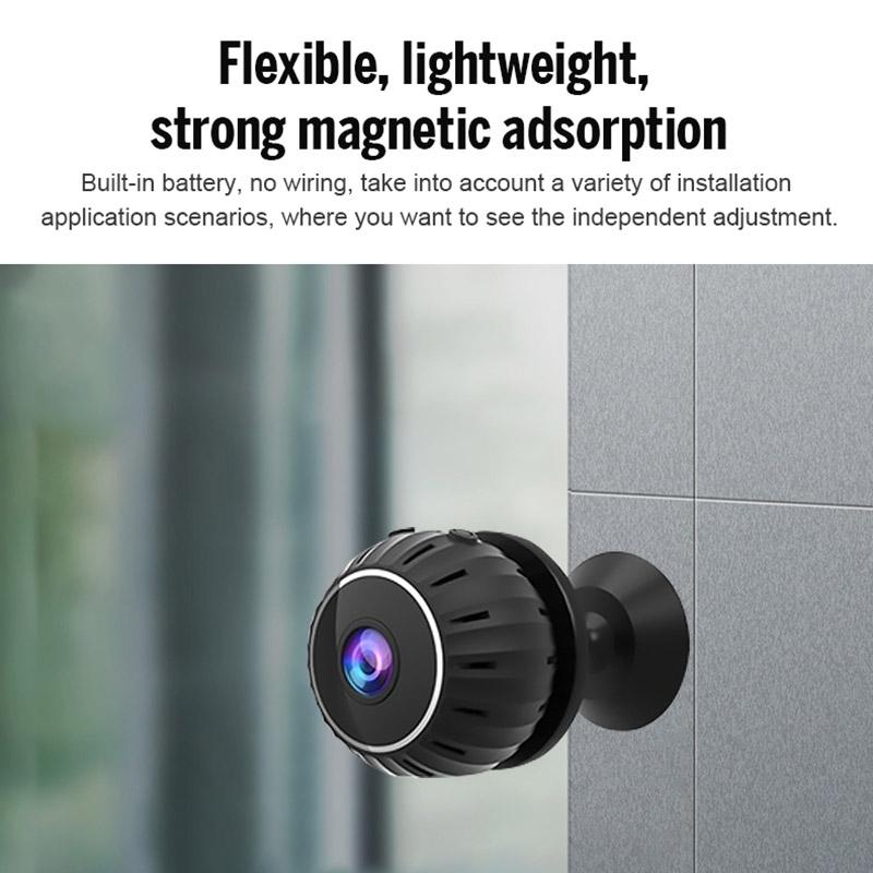 Mini Wifi Camera With Infrared Night Vision And Base - Black-1915196947338235909