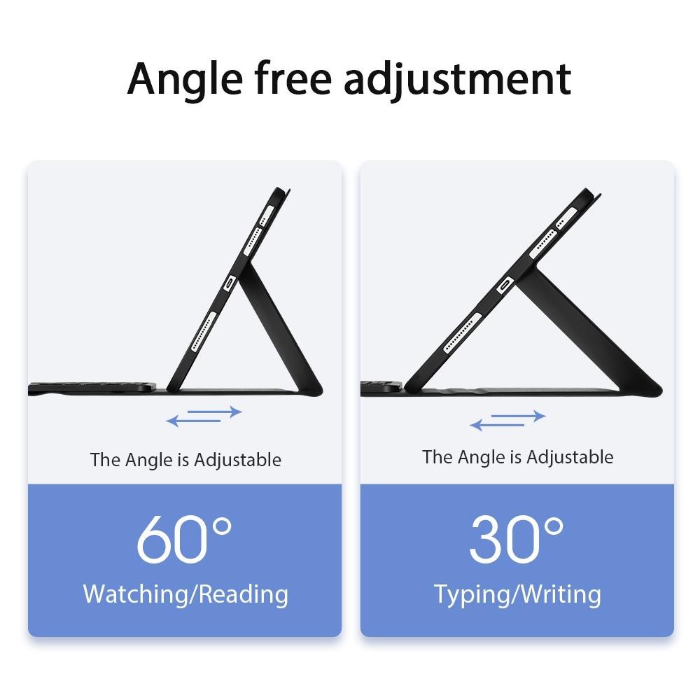 Leather Case With Bluetooth Keyboard & Touchpad For Ipad Air / Pro 11 - Black-1915196646199791620