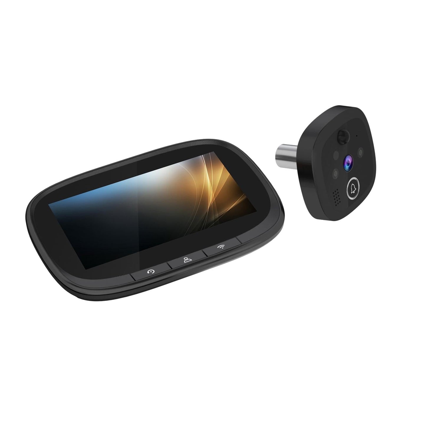 Wireless Video Doorbell With 4.3 Colour Screen And Wifi - Black-1915196864307793922