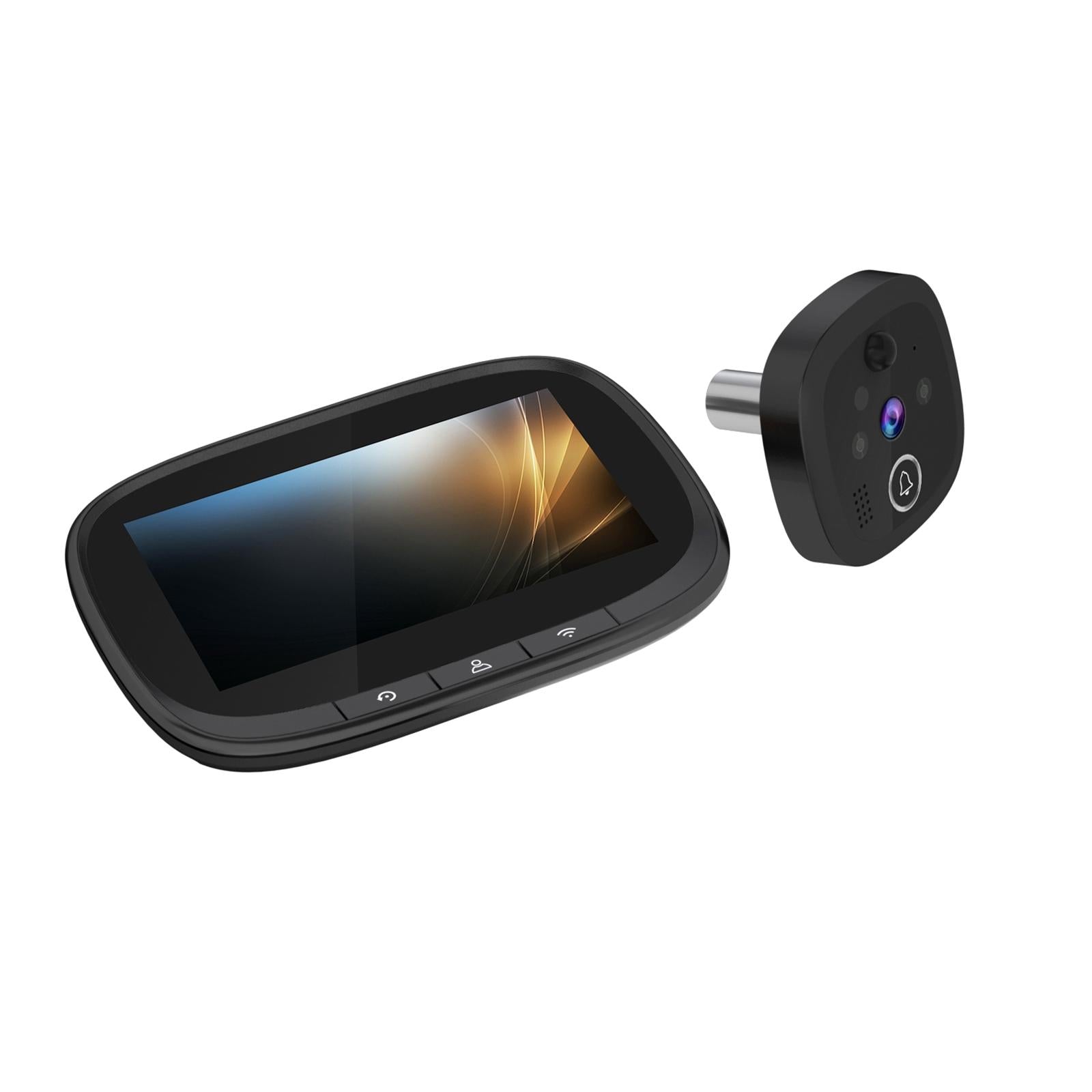 Wireless Video Doorbell With 4.3 Colour Screen And Wifi - Black-1915196864307793922