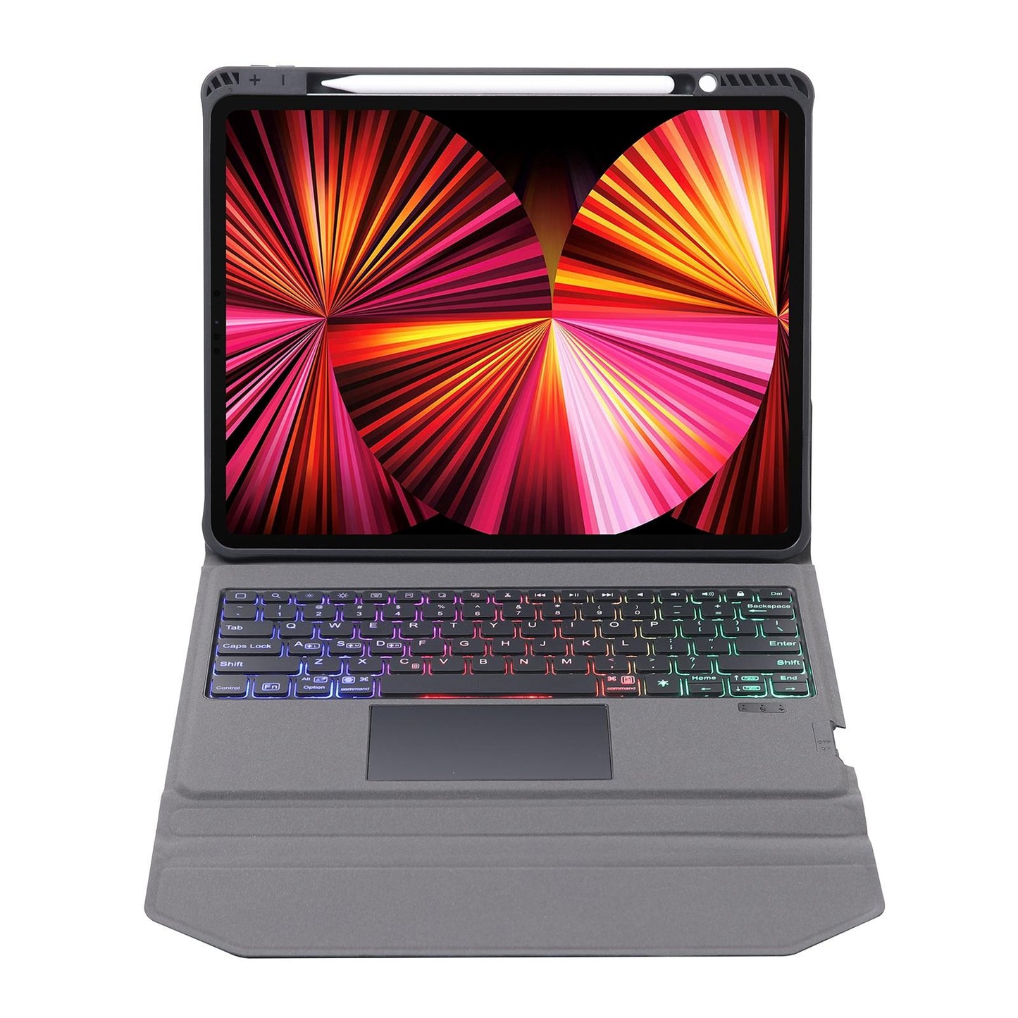 Bluetooth Keyboard Leather Case With Backlight & Touchpad For Ipad Air 10.9 - Black-1915196813523161091