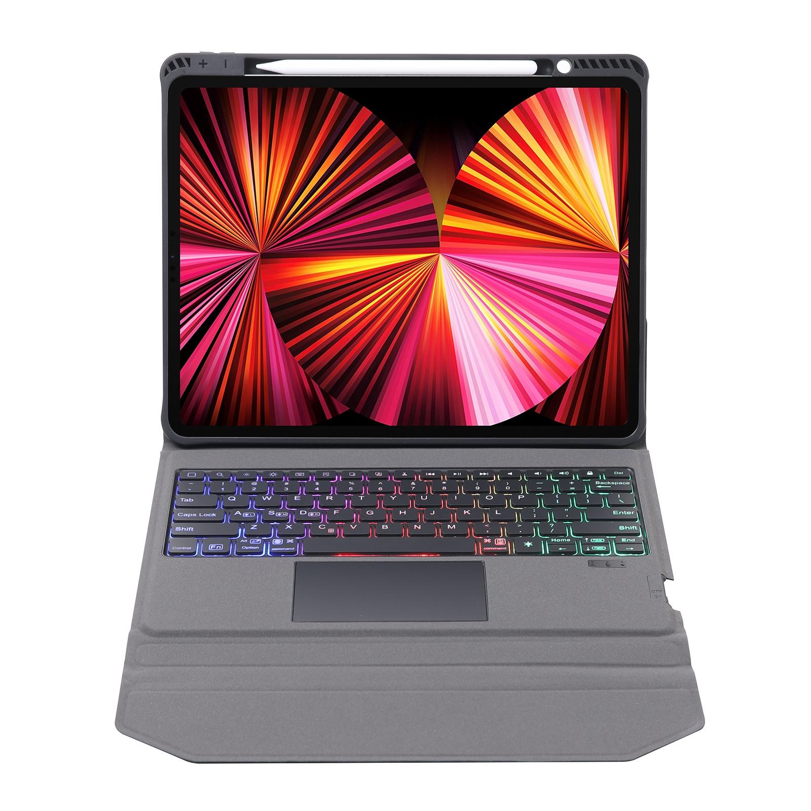 Integrated Bluetooth Keyboard Leather Case For Ipad Pro 11 - Backlit Touchpad Holder - Black-1915196971757473795