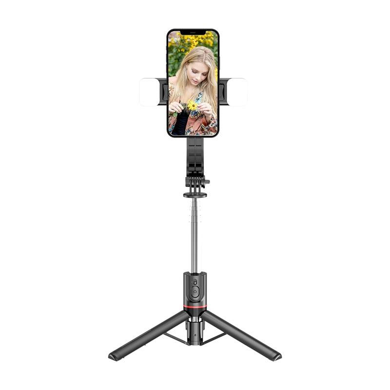Bluetooth Remote Selfie Stick With Detachable Fill Light And Tripod-1915197885591457798
