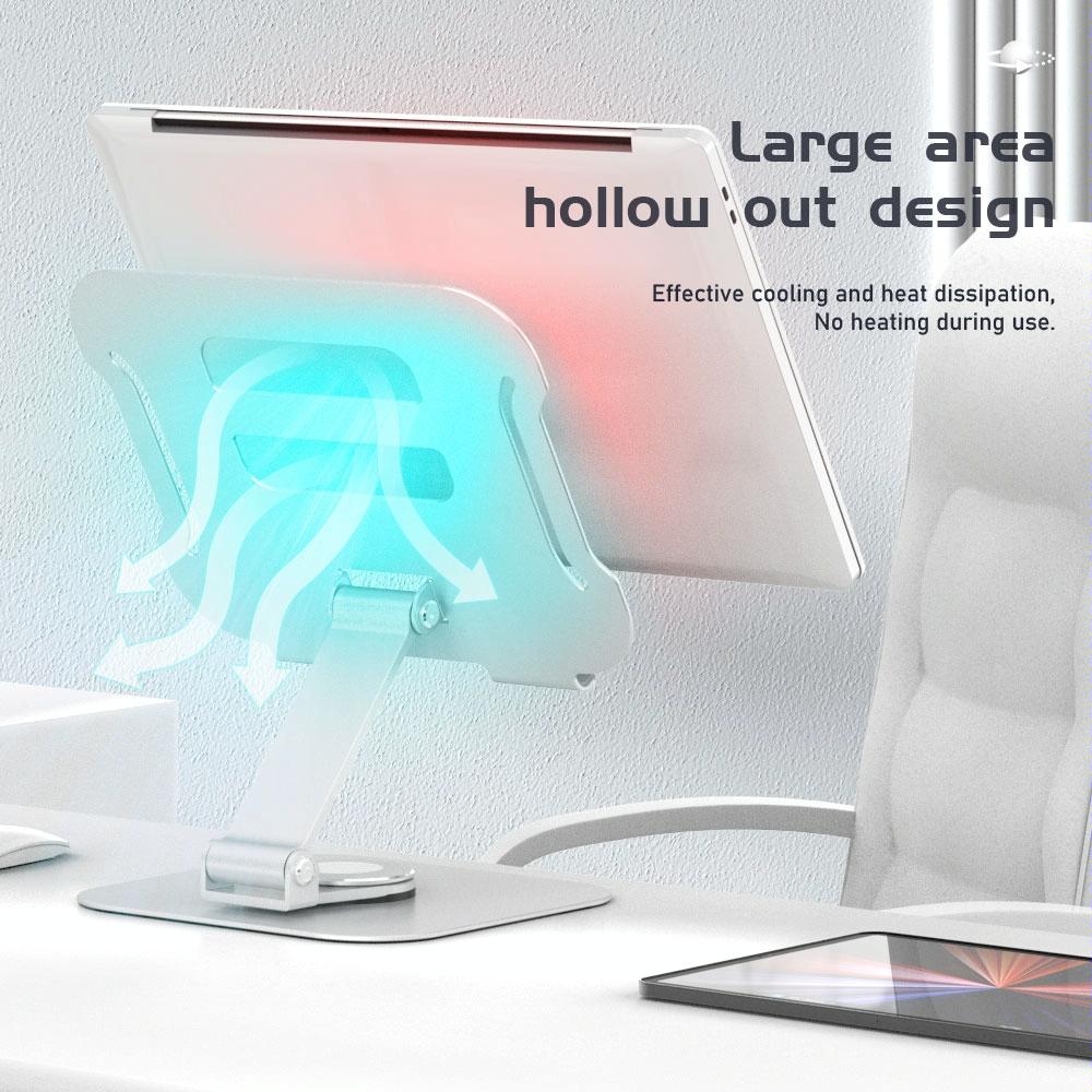 Silver Laptop Lifting Bracket - 360 Degree Rotation-1915196898550091782