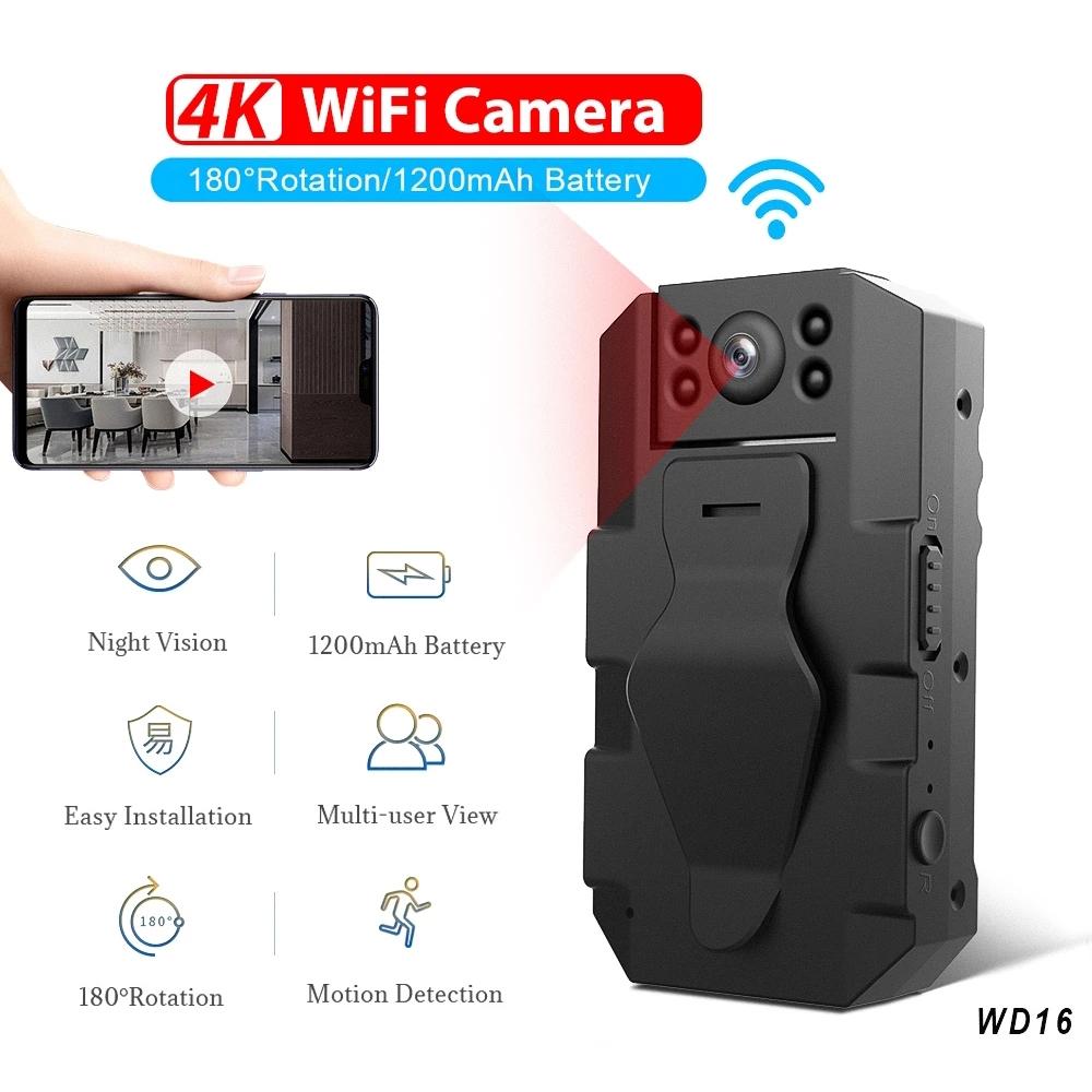 180 Degree Mini Wifi Camera With Back Clip - Black-1915196916036145157