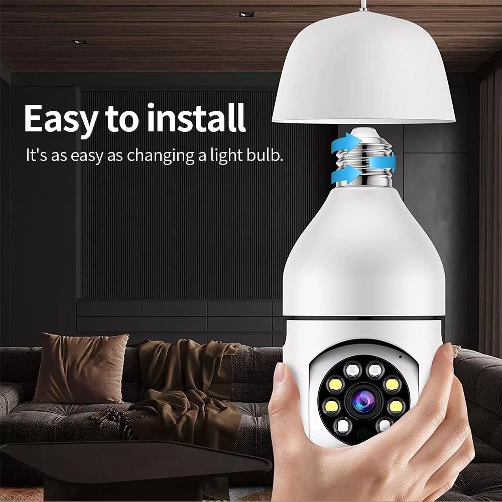 2Mp Hd Wifi Light Bulb Camera With Motion Detection Two-Way Audio Night Vision And Tf Card Support-1915198224445083652