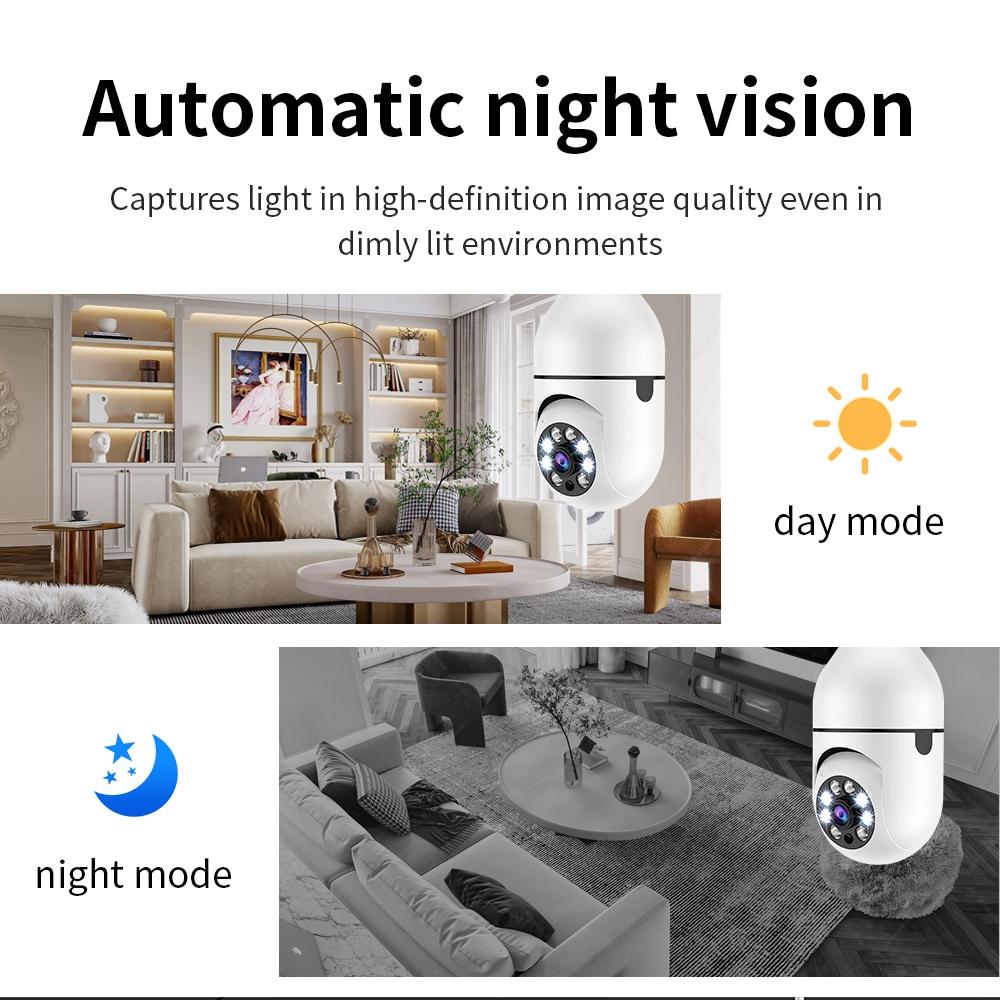 Smart Wifi Light Bulb Camera With Hd 2Mp Resolution Motion Detection Two-Way Audio Night Vision And 16G Tf Card-1915198362244747271