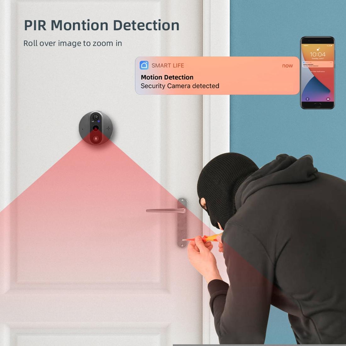 Smart Wifi Doorbell With Night Vision & Motion Detection - 4.3 Inch Screen-1915198370016792581