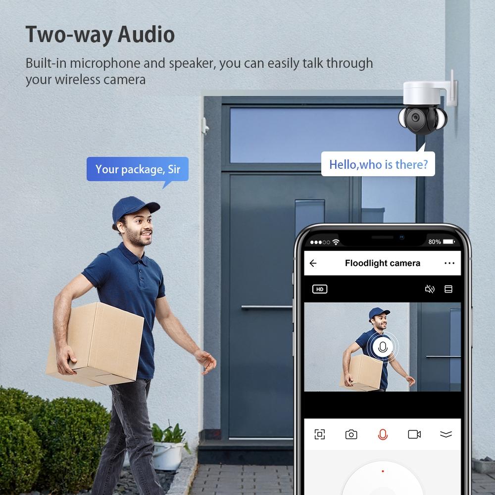 Smart Security Floodlight Camera With 4Mp Resolution Two-Way Audio And Night Vision-1915198019477835782