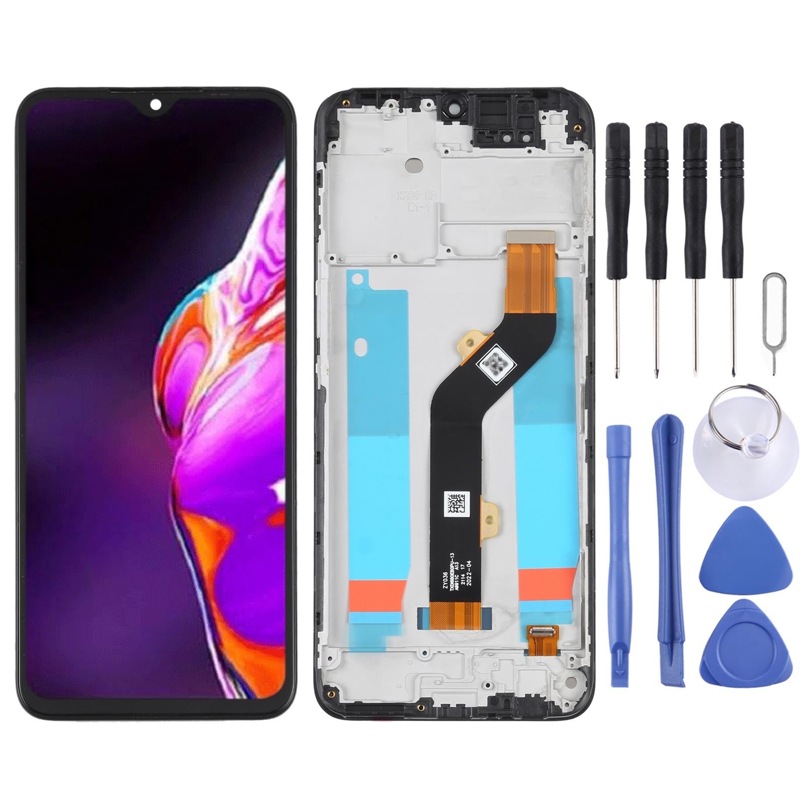 Lcd Screen Replacement For Infinix Hot 10T - Full Assembly With Frame-1915197444996599814