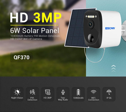 Wireless Solar Ip Camera With Night Vision & Two-Way Audio-1915197527427256321