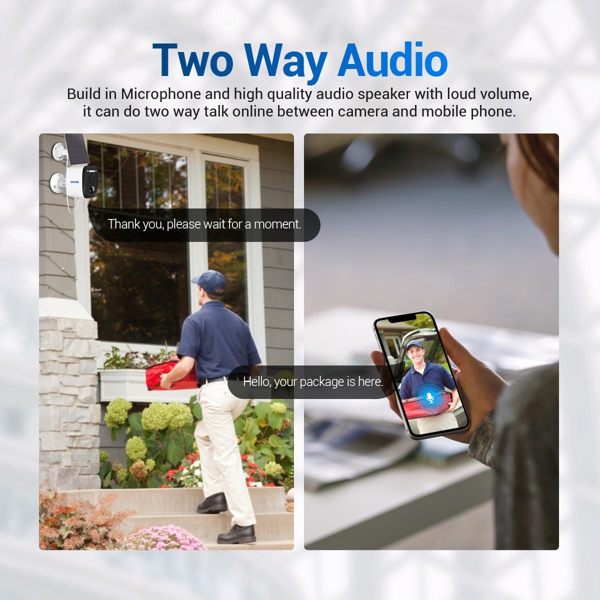 Wireless Solar Ip Camera With Night Vision & Two-Way Audio-1915197527427256328