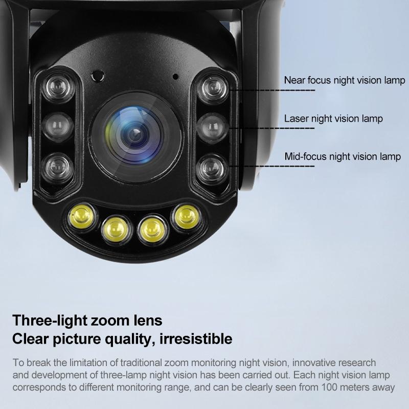 Wireless Wifi Laser Camera With Two-Way Voice & Mobile Monitoring - 5Mp Black-1915196832284282883
