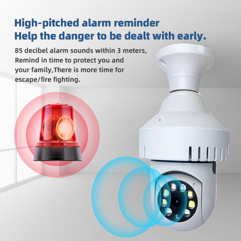 1080P Wifi Camera With Night Vision And Two-Way Voice - Smoke Alarm Bulb-1922443441250373635