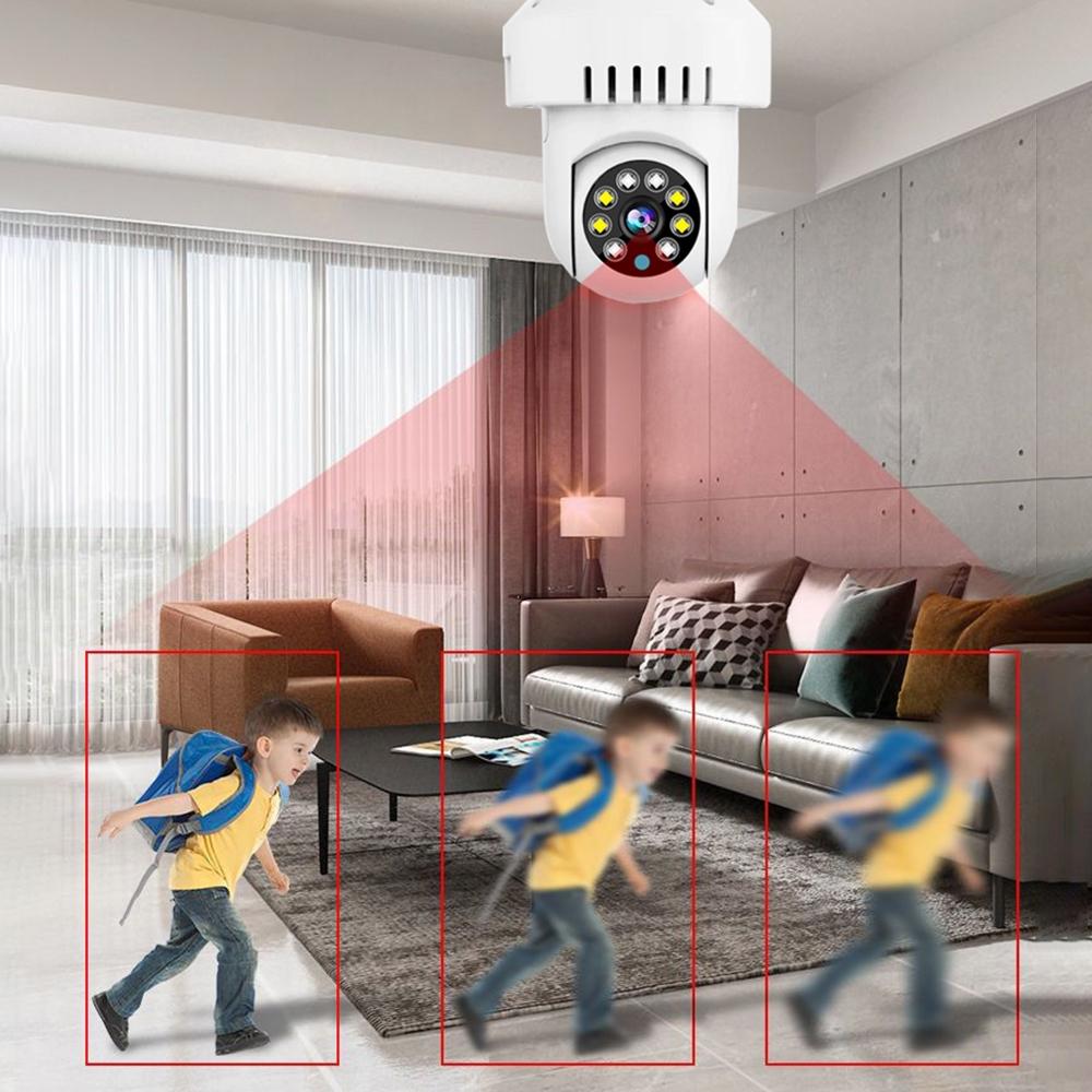 1080P Wifi Camera With Night Vision And Two-Way Voice - Smoke Alarm Bulb-1922443441250373638