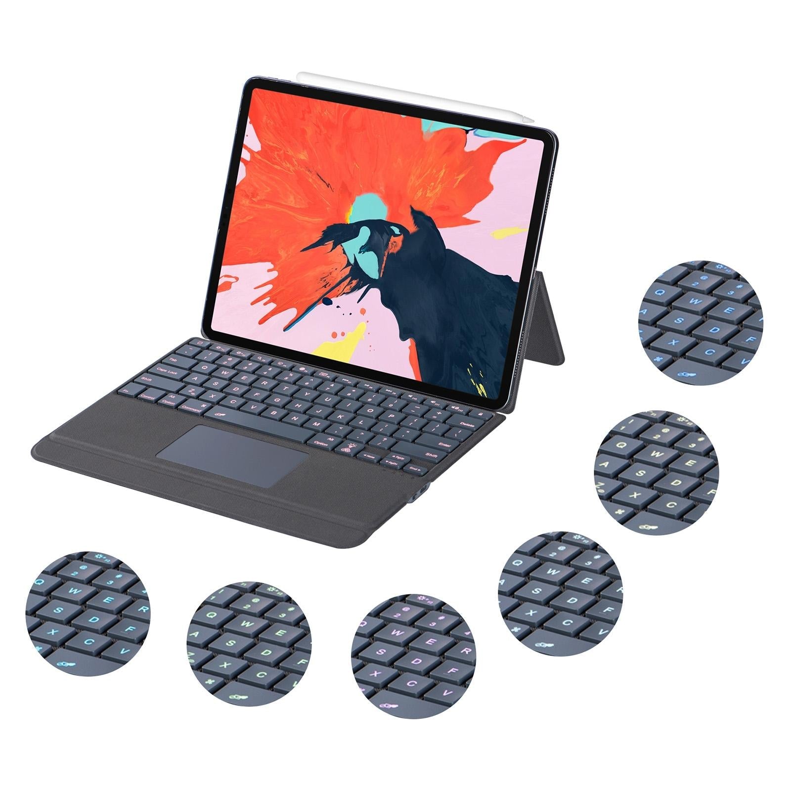 Backlit Bluetooth Keyboard Leather Case For Ipad Pro 12.9 - Black-1915196816069103618