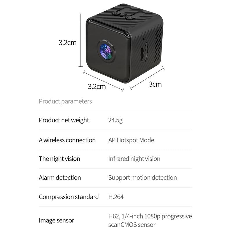 Mini Wifi Camera With Night Vision Motion Detection & Tf Card Support-1915197884953923591