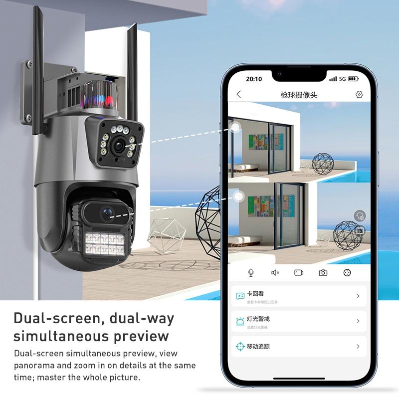 Smart Dual 2Mp Wifi Spherical Ip Camera With Humanoid Recognition And Alarm-1915198255646511107