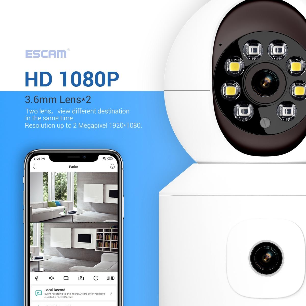 2Mp Dual Lens Dual Screen Wifi Camera With Two-Way Voice & Motion Detection - Surveillance-1915196527073169411