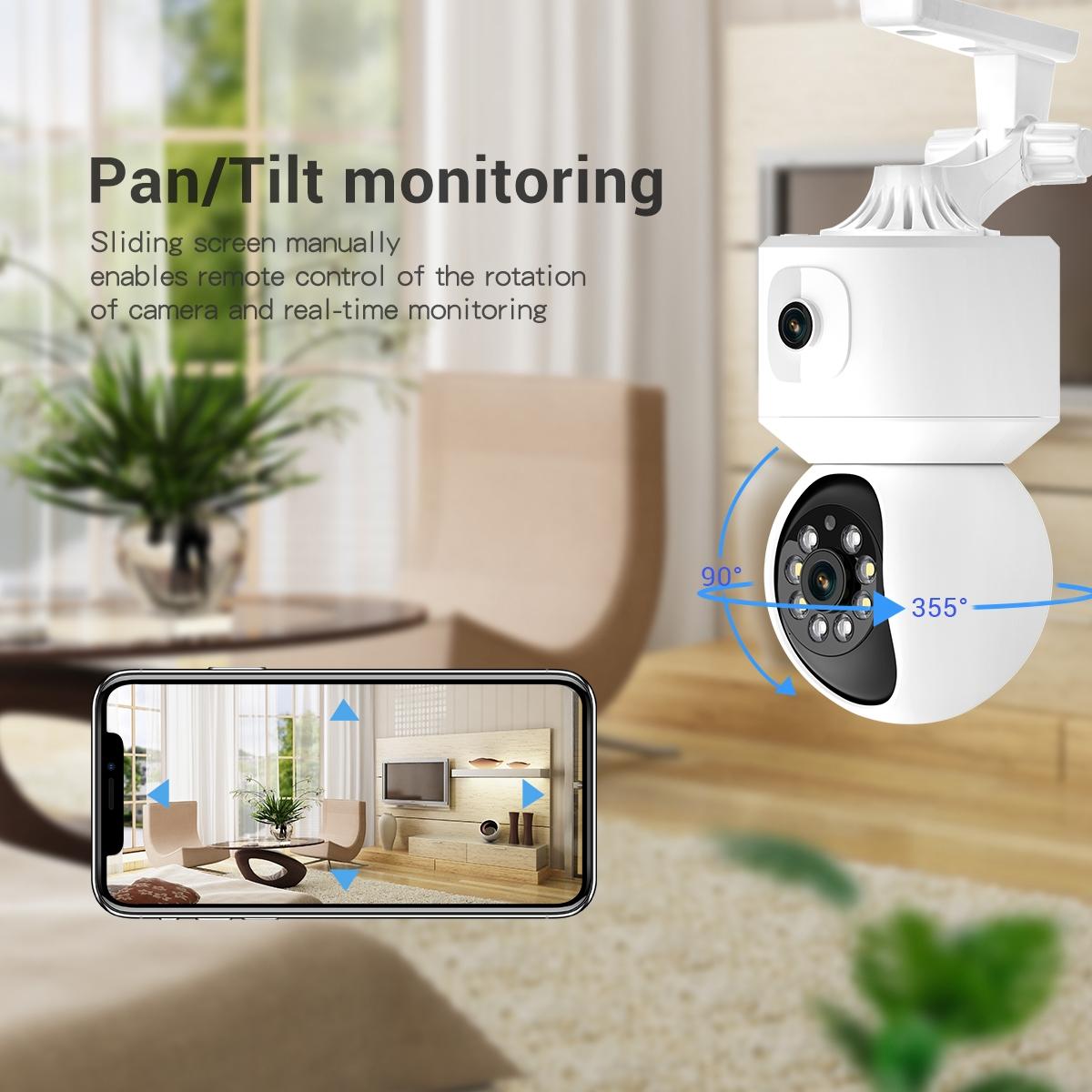 2Mp Dual Lens Dual Screen Wifi Camera With Two-Way Voice & Motion Detection - Surveillance-1915196527073169414