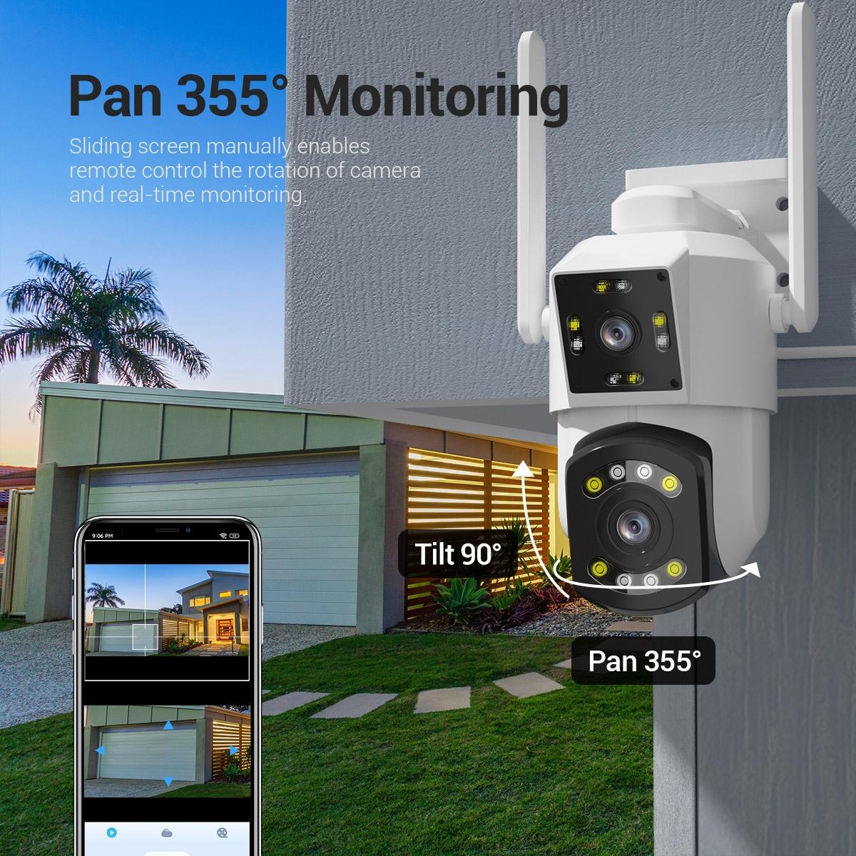 2Mp Dual Lens Dual Screen Wifi Camera With Two-Way Voice & Motion Detection Cloud Storage Support-1915196518768447495