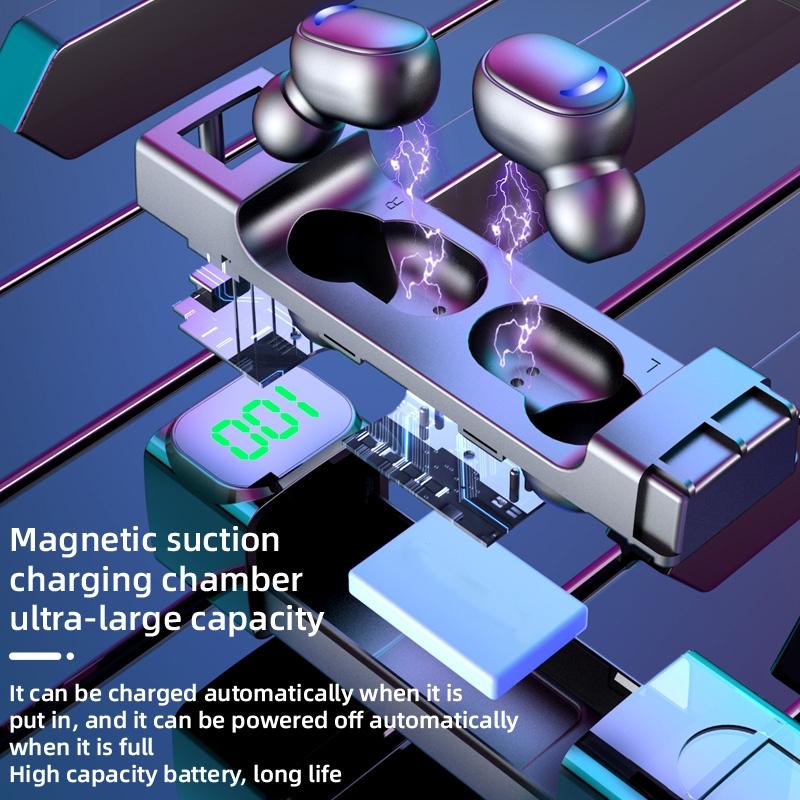 Intelligent Bluetooth Earphones With Digital Display - Colourful-1915197759154163716