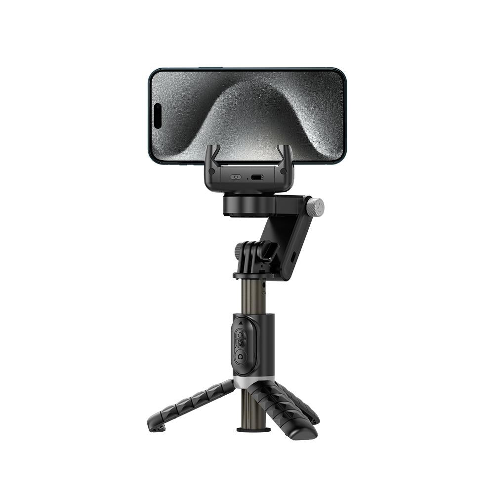 Desktop Gimbal Stabilizer With Fill Light And Selfie Stick - Black-1915196866568523776