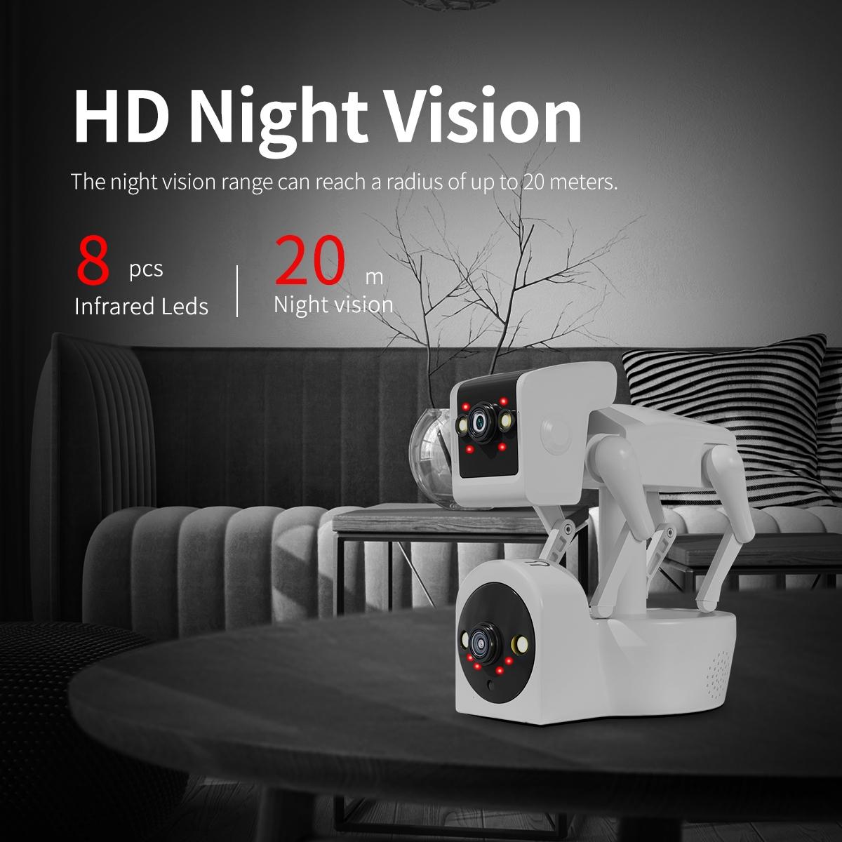 Smart Robot Dog Camera With Dual Lens Wifi Cloud Storage Two-Way Audio Night Vision-1915197806625296391