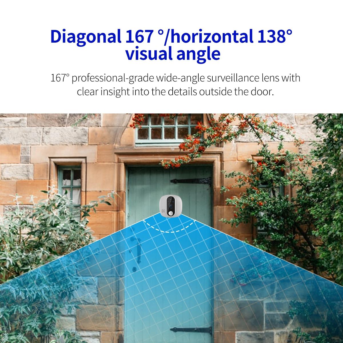 Smart Wifi Door Viewer With Wide-Angle Pir & Night Vision 1080P 4.3 Inch Dingdong Photo-1915197120667848711