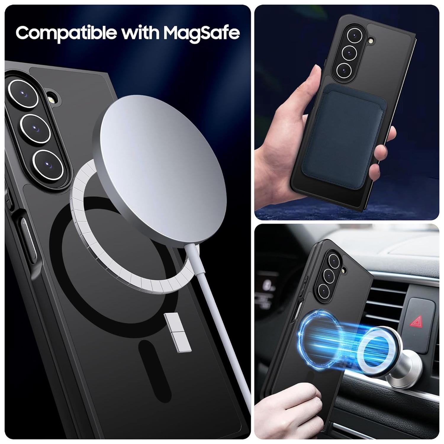 Ultra-Thin Translucent Magsafe Case For Samsung Galaxy Z Fold4 - Black-1922443416151658499