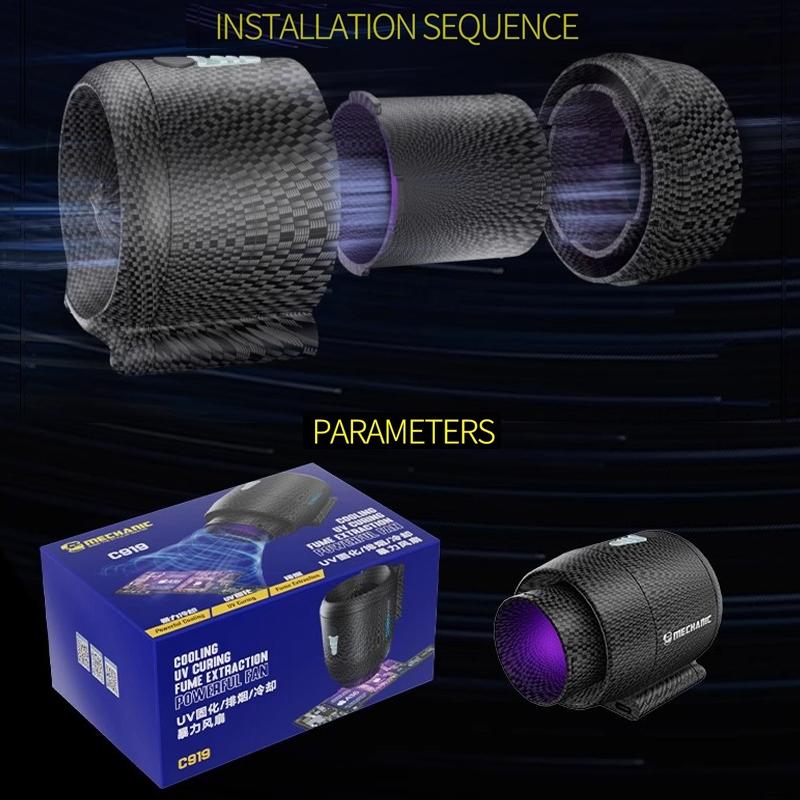 3-In-1 Quick Cooling Fan Fume Exhaust & Uv Lamp For Motherboard Repair-1915197655642935302