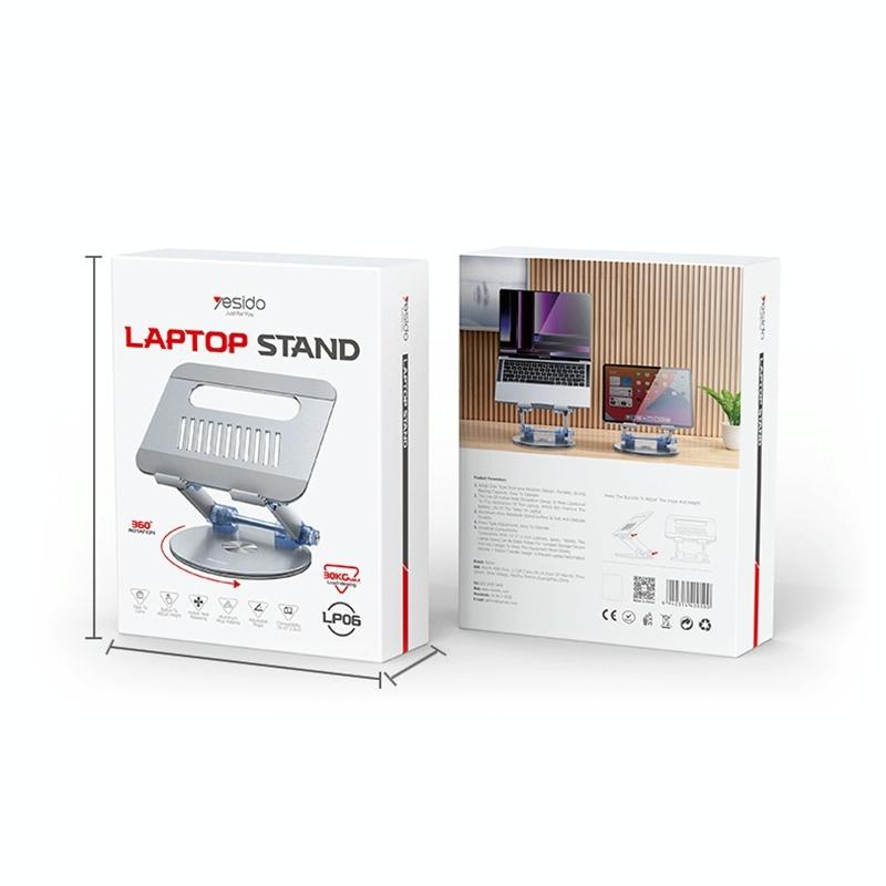 Silver Foldable Swivel Laptop Stand-1915196817331589123