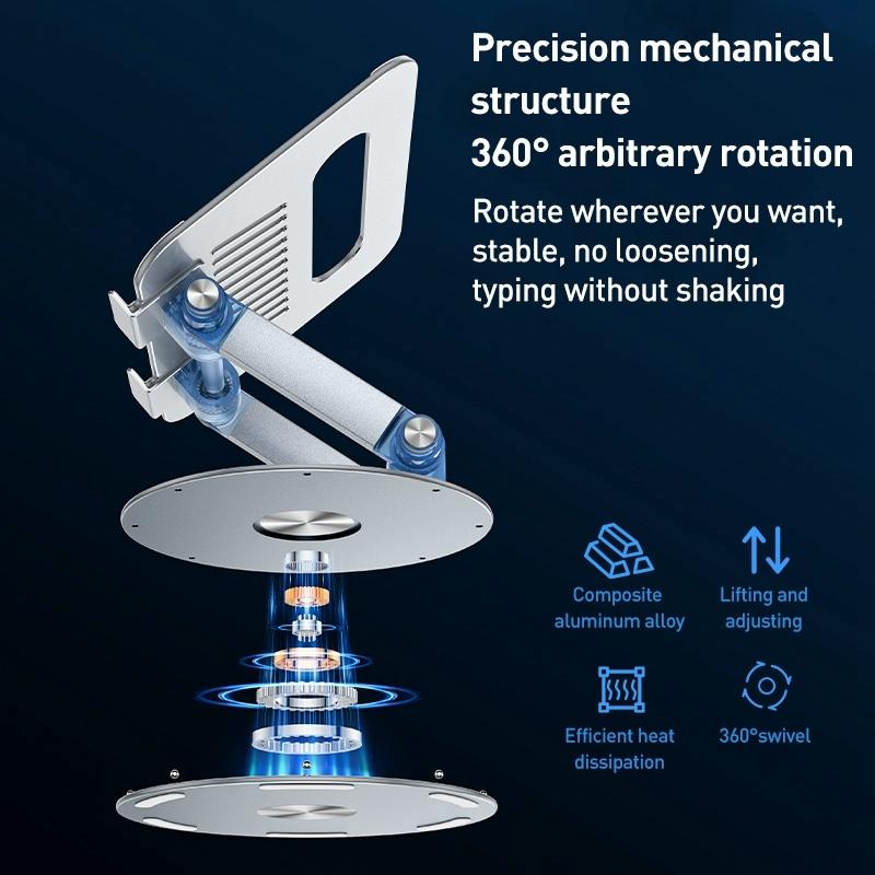 Silver Foldable Swivel Laptop Stand-1915196817331589124