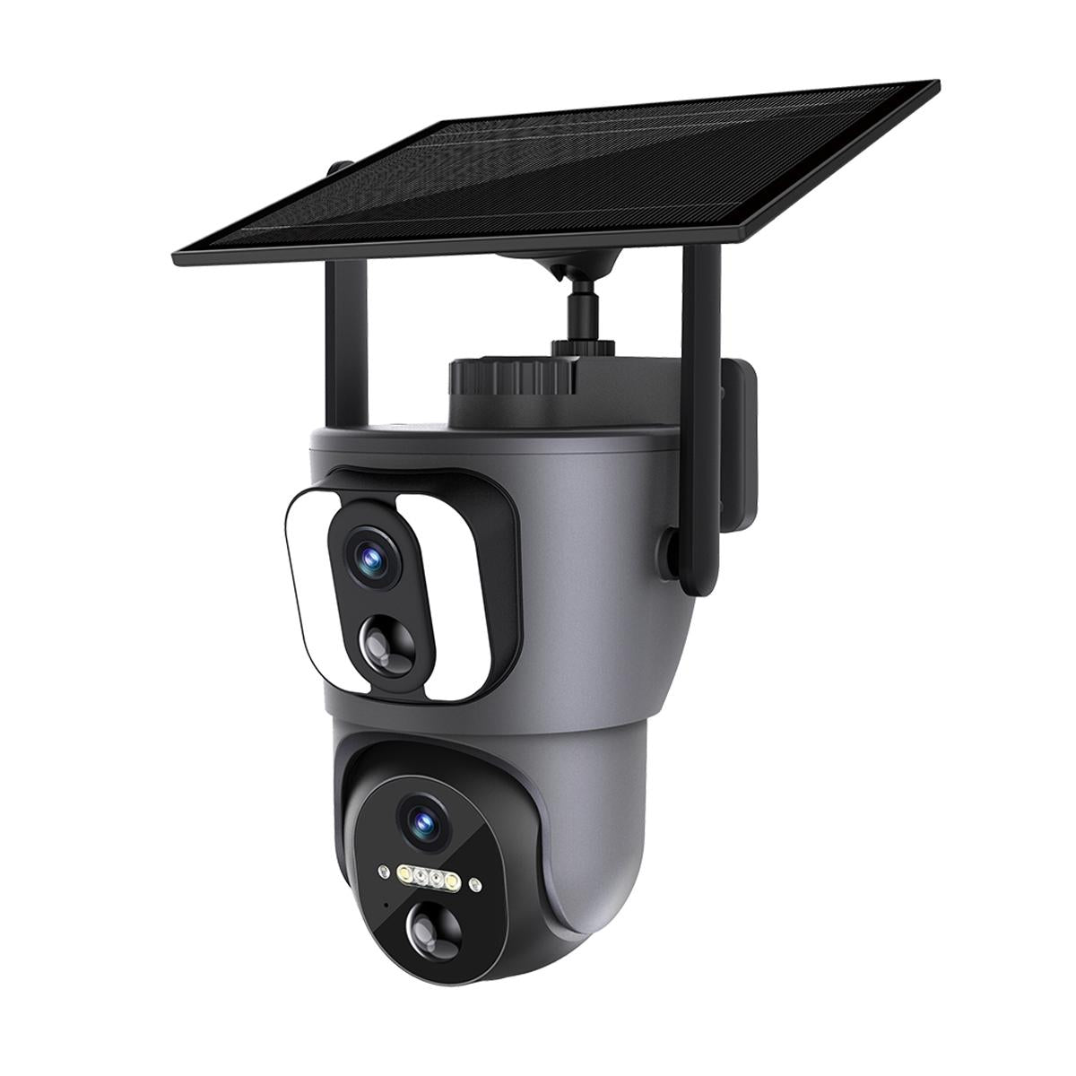 2Mp Solar Wifi Camera With Two-Way Voice & Alarm Recording - Black Binocular-1915196865775800321
