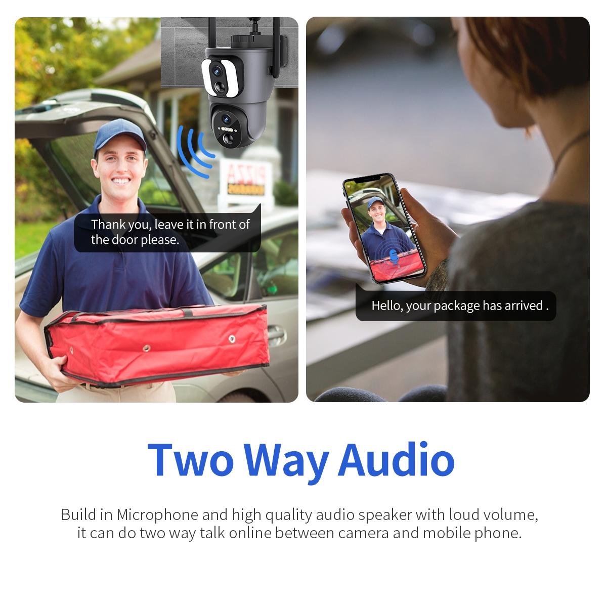 2Mp Solar Wifi Camera With Two-Way Voice & Alarm Recording - Black Binocular-1915196865775800328