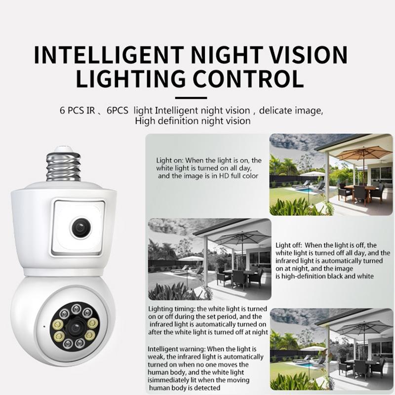 Smart Night Vision Camera With Motion Tracking And Voice Intercom - White-1915196943286538244