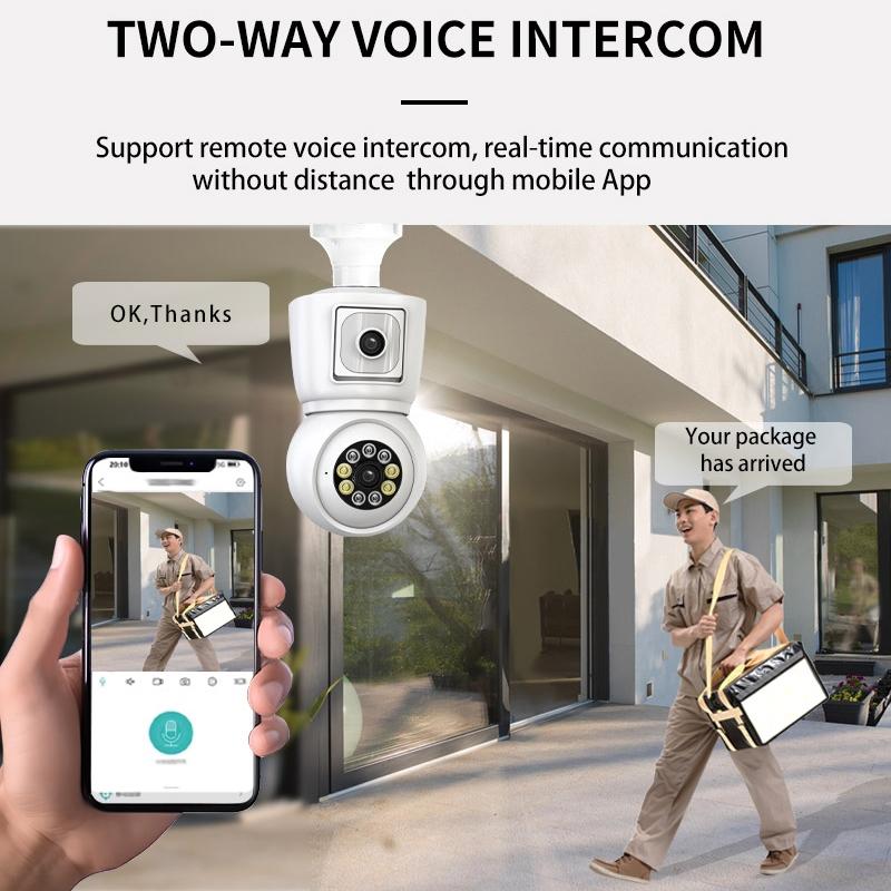 Smart Night Vision Camera With Motion Tracking And Voice Intercom - White-1915196943286538246
