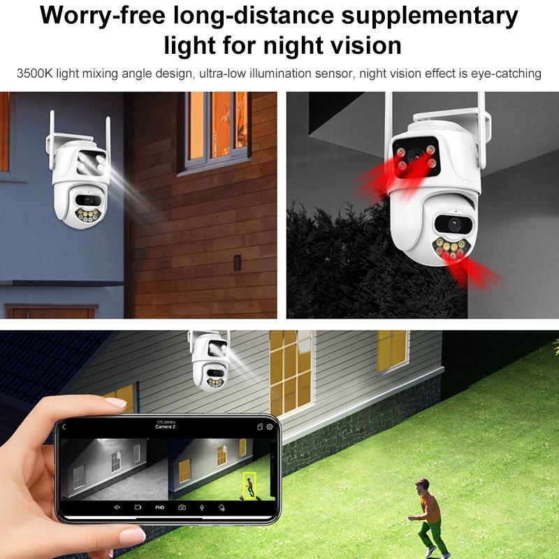 3Mp Wifi Triple Camera With Two-Way Voice Intercom & Infrared Night Vision - Supports-1915196528482455558
