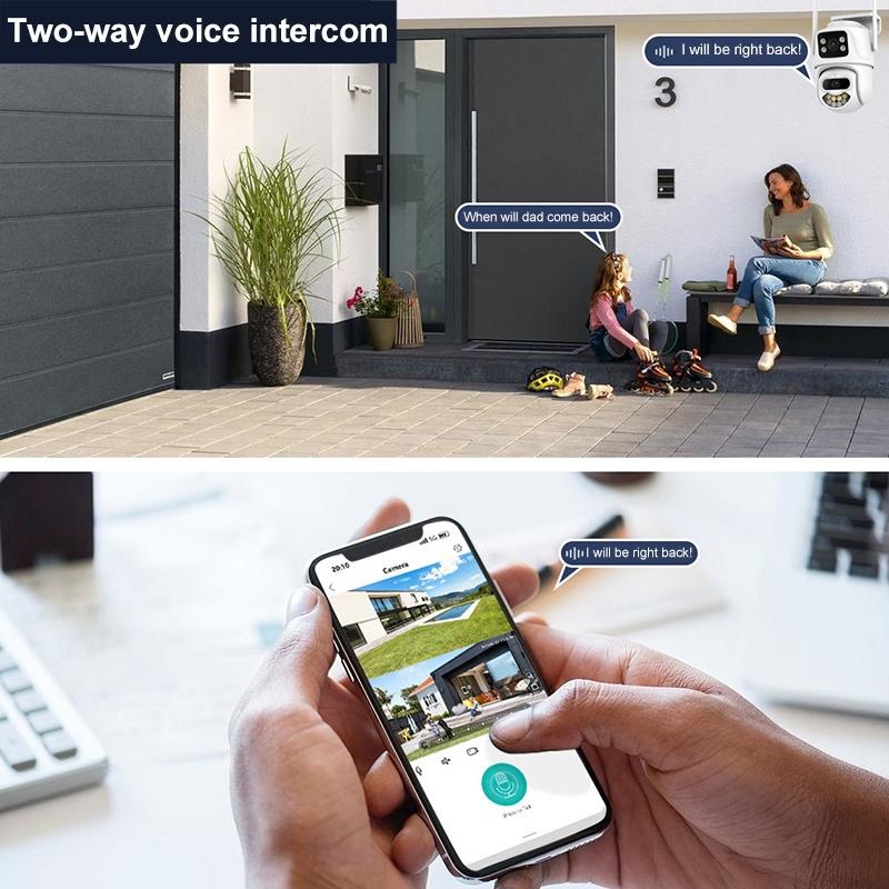 3Mp Wifi Triple Camera With Two-Way Voice Intercom & Infrared Night Vision - Supports-1915196528482455559