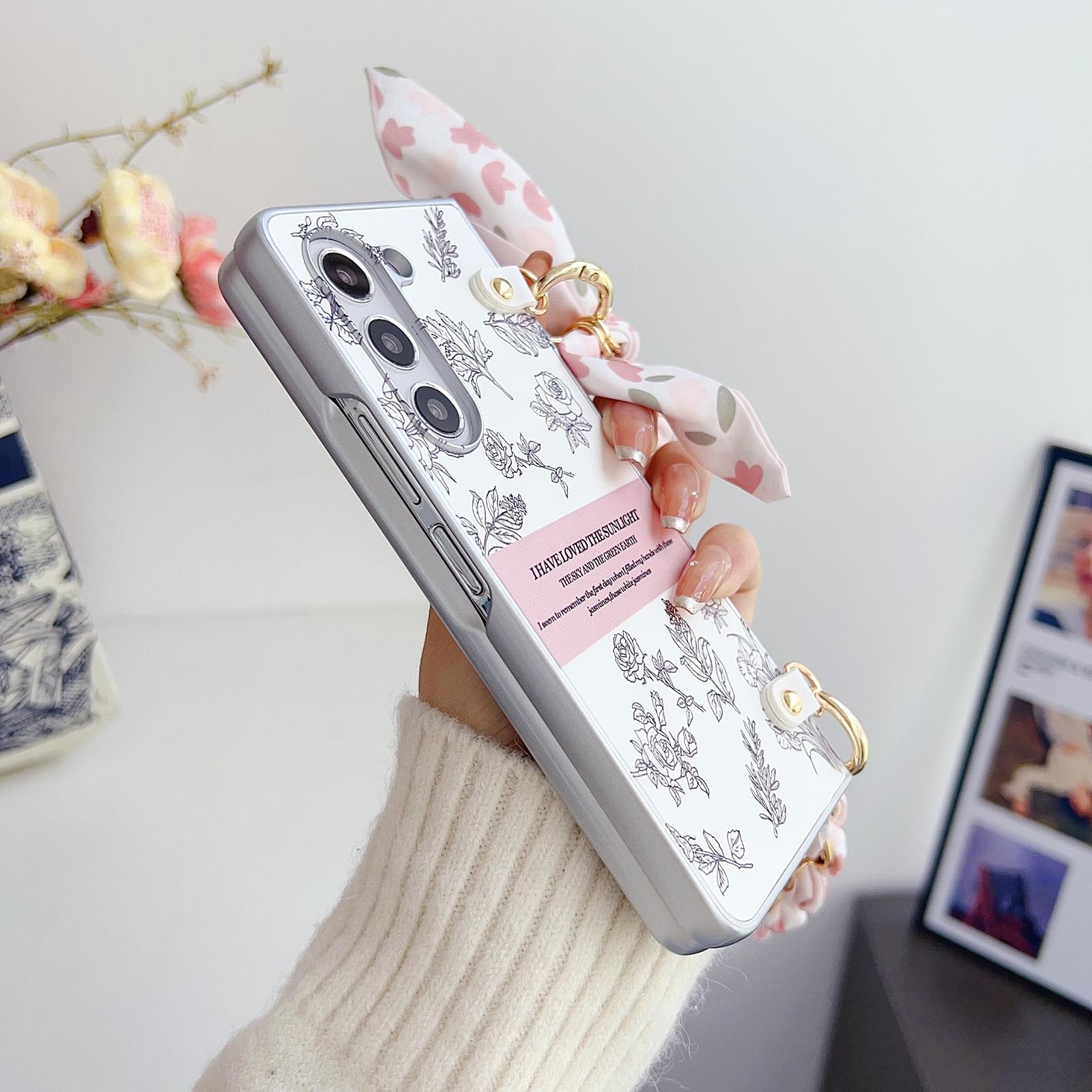 Floral Sketch Pearlescent Pc Case For Samsung Galaxy Z Fold 4-1915196646812160002