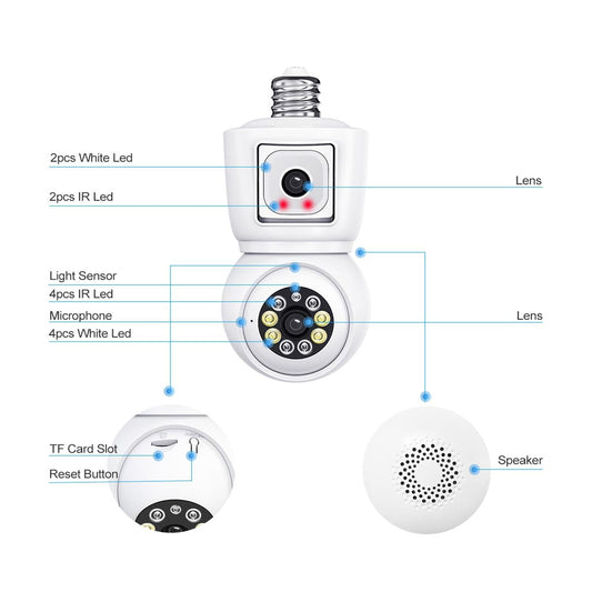 Waterproof Wifi Dual Lens Camera With Motion Detection And Two-Way Audio-1915197129190674434