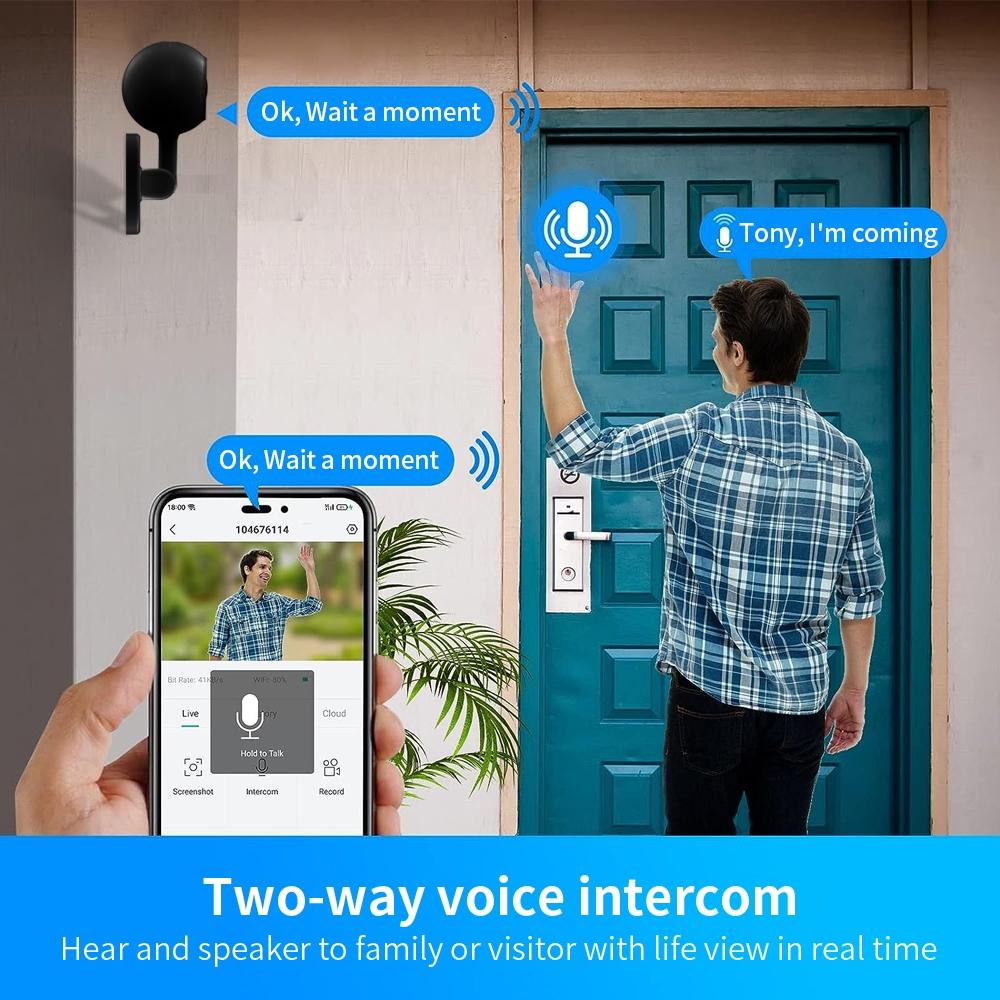 Wireless Mini Night Vision Camera With Wifi - Black-1915196872906117124