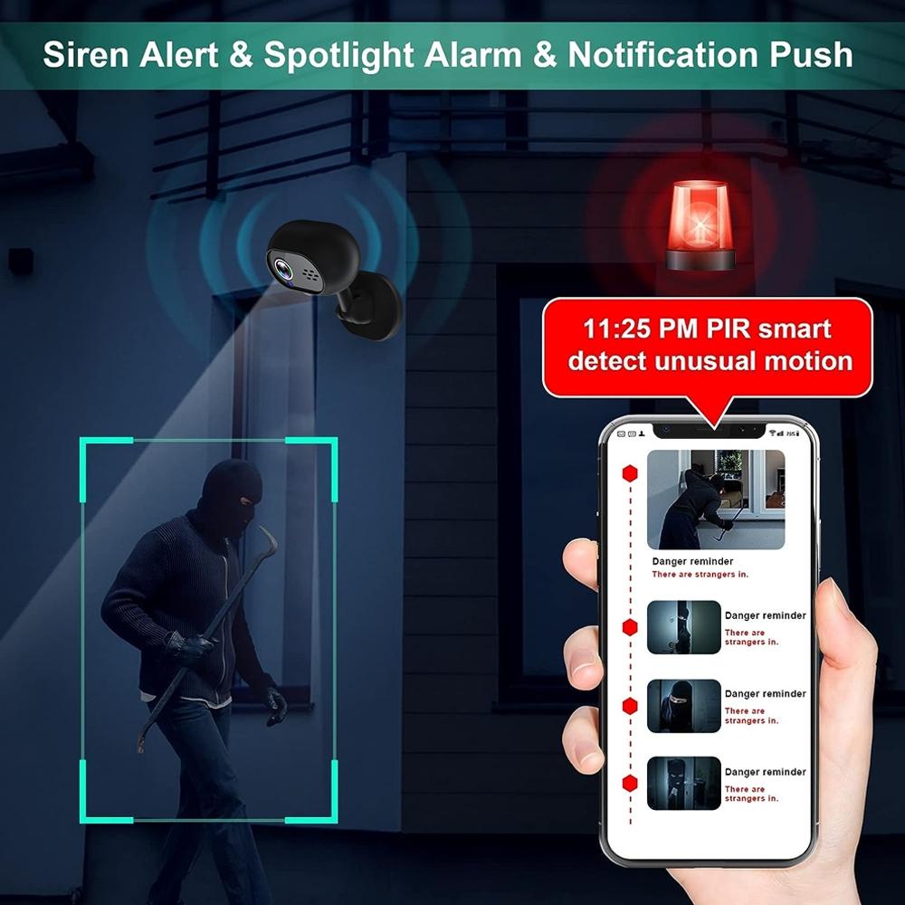 Wireless Mini Night Vision Camera With Wifi - Black-1915196872906117125