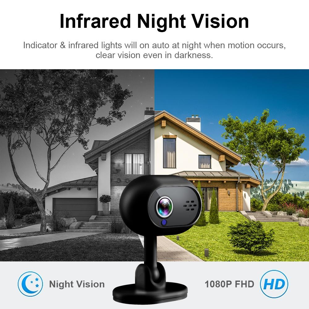 Wireless Mini Night Vision Camera With Wifi - Black-1915196872906117126