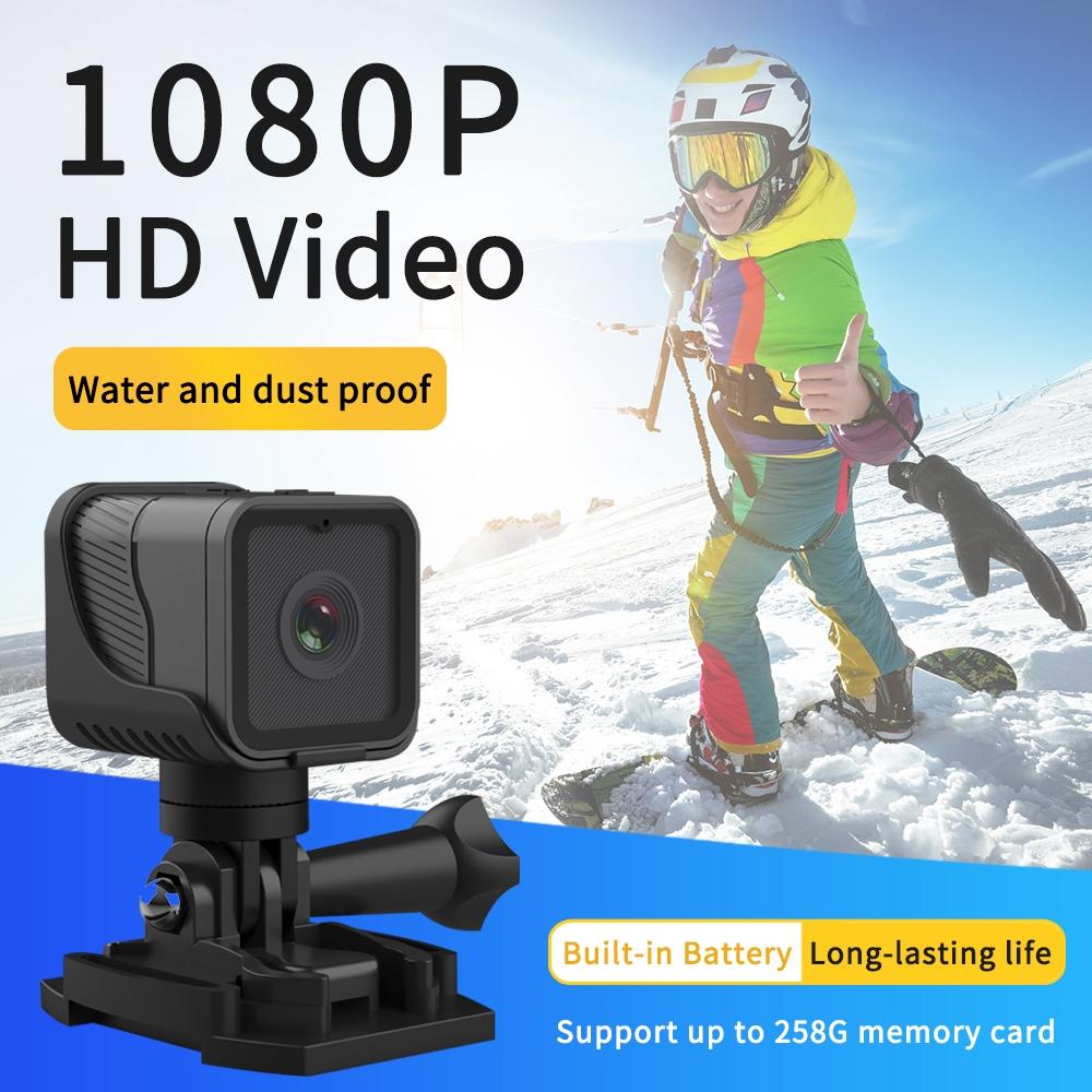 Waterproof Mini Action Camera With Night Vision And Ring Bracket - Black-1915196836101099524