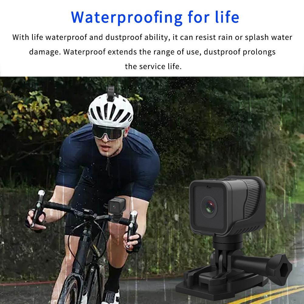 Waterproof Mini Action Camera With Night Vision And Ring Bracket - Black-1915196836101099525