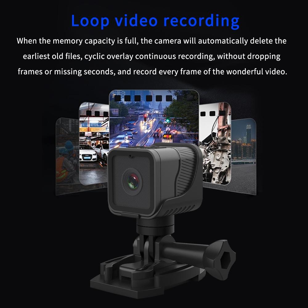 Waterproof Mini Action Camera With Night Vision And Ring Bracket - Black-1915196836101099526