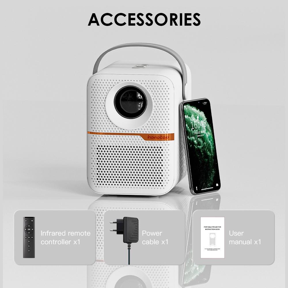 Portable Wifi Projector With Android 10 Os And Hd Display - White-1915196654219300867