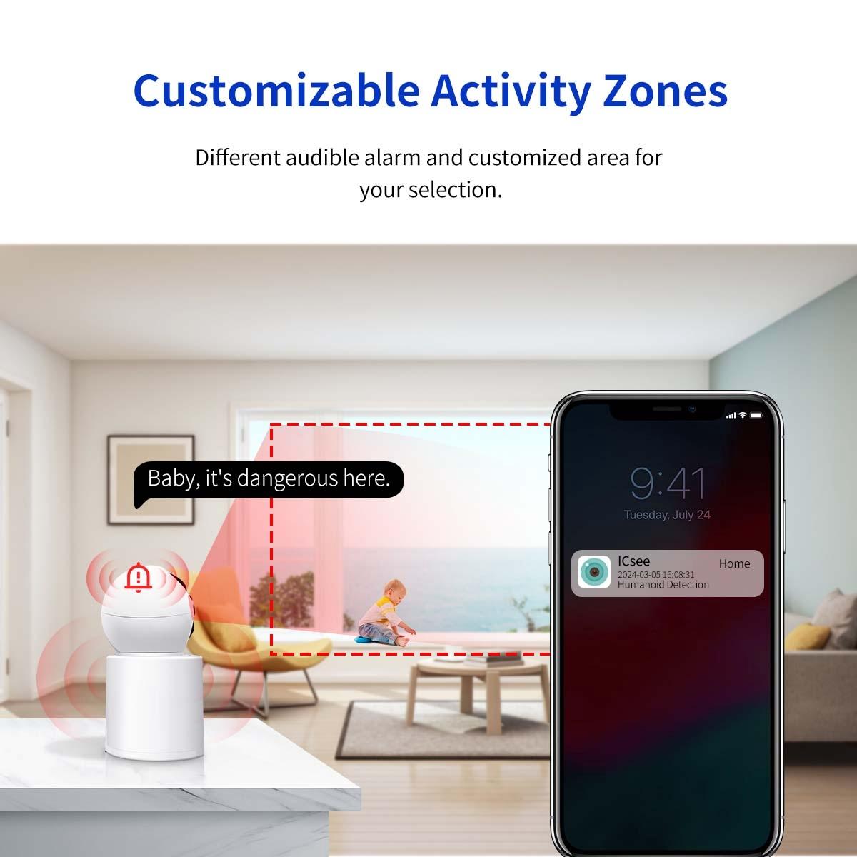 Smart Wifi Camera With Humanoid Detection And Audible Alarm-1915198324500205576