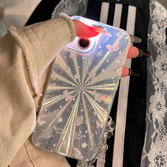 Double Layer Acrylic Tpu Shockproof Phone Case With Fireworks Butterfly Pattern And Star Butterfly Design For Iphone 15-1915196664566648834